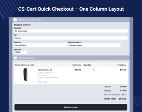 CS-Cart Single Step Checkout 