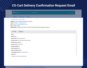 CS-Cart Delivery Confirmation Request