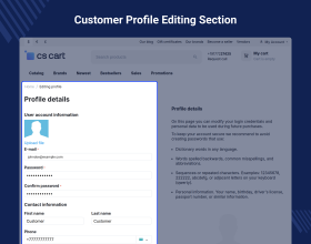 CS-Cart Customer Profile Page