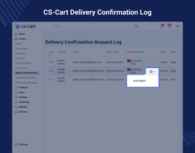 CS-Cart Delivery Confirmation Request