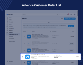 CS-Cart Advanced Customer Order List