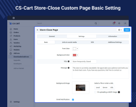 CS-Cart Store Close Custom Page