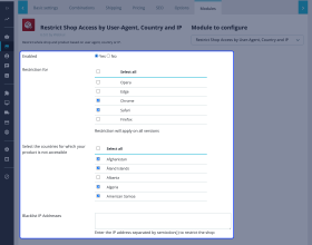 Prestashop Restrict Shop Access by Country, IP and User-Agent