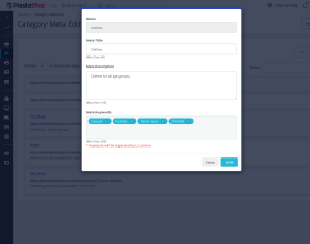Prestashop Custom Product & Category Meta Details