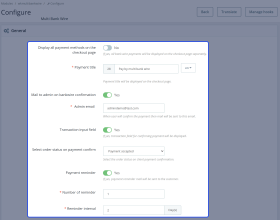 PrestaShop Multi Bank Wire Payment