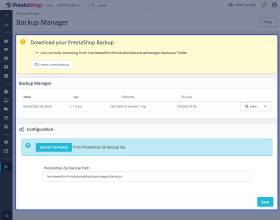 Prestashop Backup Manager 