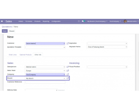Odoo Multi Branch In Sale & Invoice