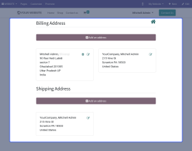 Odoo Website Customer Address Book