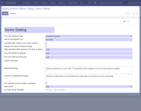 Odoo Website Pre-Order