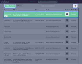 Odoo POS Customer Contact
