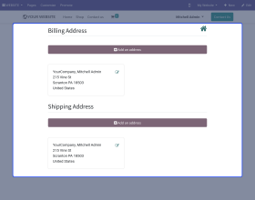 Odoo Website Customer Address Book