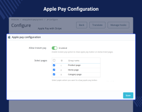 Prestashop Apple Pay, AliPay with Stripe Payment