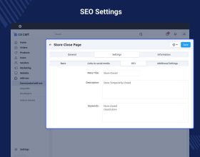 CS-Cart Store Close Custom Page