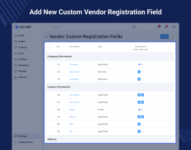 CS-Cart Vendor Custom Registration