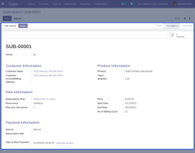 Odoo Subscription Management
