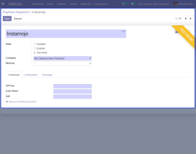 Odoo Website Instamojo Payment Acquirer