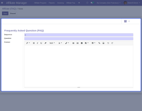 Odoo Affiliate FAQs Extension
