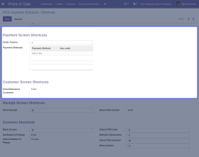 Odoo POS Keyboard Shortcuts