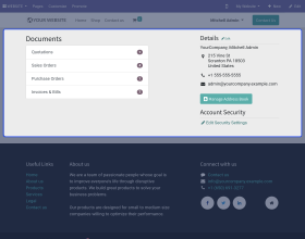 Odoo Website Customer Address Book