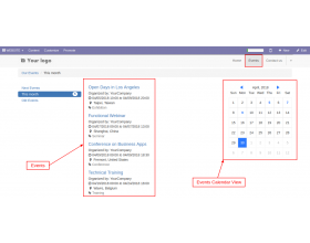 Odoo Events: Calendar View 