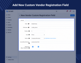 CS-Cart Vendor Custom Registration