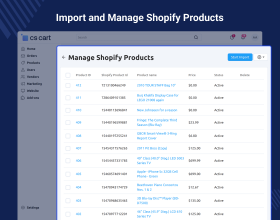 CS-Cart Shopify Connector
