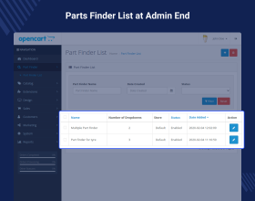 Opencart Vehicle Part Finder