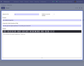 Odoo Website Product FAQ