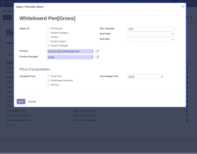 Odoo POS Manage Packages with Pricelist