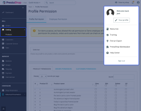 Prestashop Employee Advance Permission