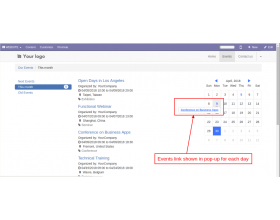 Odoo Events: Calendar View 
