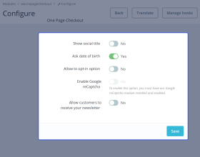 Prestashop One Page Checkout