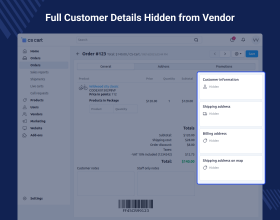 CS-Cart Hide Customer Details