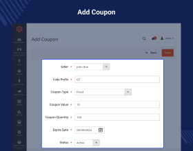 Magento 2 Seller Coupons Marketplace Add-on