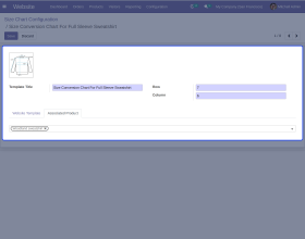 Odoo Website Product Size Chart