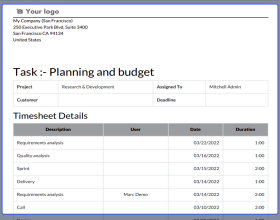 Odoo Project Timesheet Reports