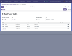 Odoo Question Paper Generator