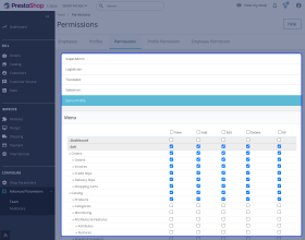 Prestashop Employee Advance Permission