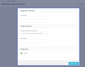 Prestashop Bulk Product Edit