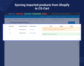 CS-Cart Shopify Connector