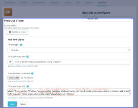 Prestashop Product Video
