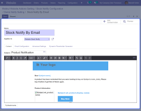 Odoo Website Stock Notify