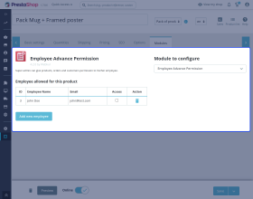 Prestashop Employee Advance Permission