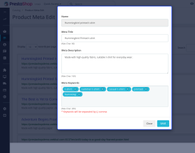 Prestashop Custom Product & Category Meta Details