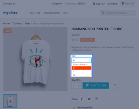Prestashop Hide or Disable Attributes Without Stock