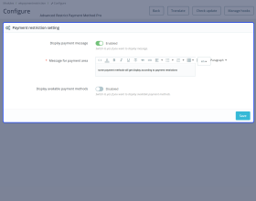 Prestashop Advanced Restrict Payment Methods Pro