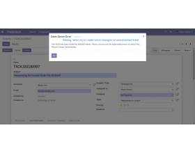 Odoo Website Helpdesk Lock System