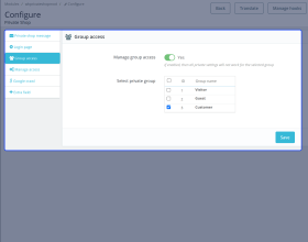 PrestaShop Private Shop