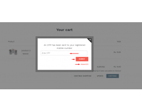 OTP On Cart for Shopify