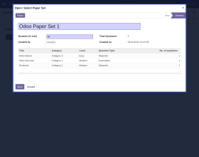 Odoo Question Paper Generator